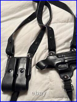 Tagua SH4-520 RH Leather Shoulder Holster 2 Mag Pouch H&K USP COMPACT 45 Auto