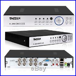 Tmezon 8CH DVR 1080P 2MP IR Day Night CCTV Camera Security System APP Remote