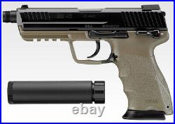 Tokyo Marui Airsoft Gas Powered HK45 6mmBB Tactical H&K With Silenther Browback