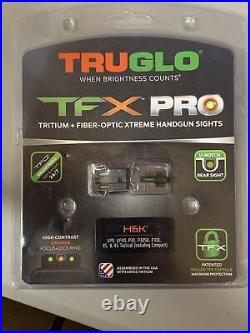 TruGlo TFX Pro Night Sight H&K 45 VP9 VP9SK P30 Tritium/Fiber Optic TG13HP1PC