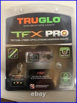 TruGlo TFX Pro Night Sight H&K 45 VP9 VP9SK P30 Tritium/Fiber Optic TG13HP1PC