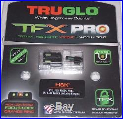 TruGlo TFX Pro Tritium Sight Set H&K VP9, VP40, P30, P30SK, P30L, 45, TG13HP1PC