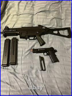 UMAREX Competition Series H&K UMP AEG Airsoft SMG Rifle and 1911 pistol blowback