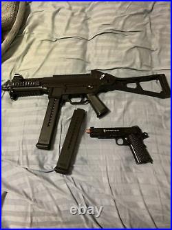 UMAREX Competition Series H&K UMP AEG Airsoft SMG Rifle and 1911 pistol blowback