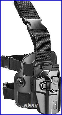 Universal Drop Leg Holster with Level II Retention Fits Glock, Beretta, S&W