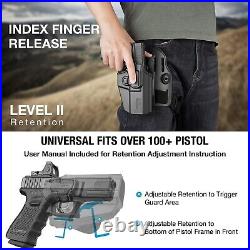 Universal Drop Leg Holster with Level II Retention Fits Glock, Beretta, S&W