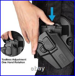 Universal Drop Leg Holster with Level II Retention Fits Glock, Beretta, S&W