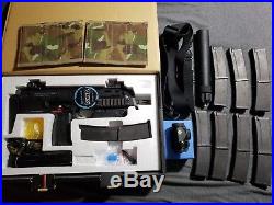 Used Airsoft KWA H&K MP7 Gas Blowback with 8 Mags & Extras