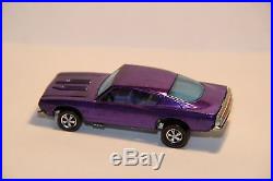 Vintage Hot Wheels Redline 1968 Custom Barracuda H. K. Purple With Purple Int