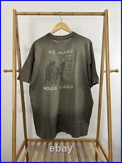 VTG 90s SWAT Military We Make House Calls Gun Gradient Sun Faded T-Shirt XXL