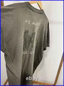 VTG 90s SWAT Military We Make House Calls Gun Gradient Sun Faded T-Shirt XXL