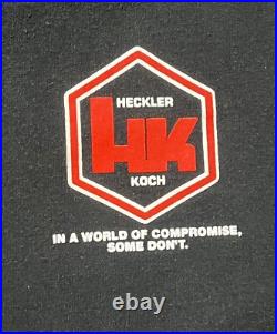 VTG HK Heckler Koch Single Stitch T Shirt Made In USA Front/Back Graphics 1990's