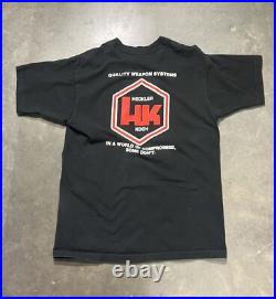 VTG HK Heckler Koch Single Stitch T Shirt Made In USA Front/Back Graphics 1990's
