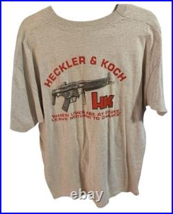 VTG Heckler & Koch Lives Are At Stake Leave Nothing To Chance Gun NRA T-Shirt XL