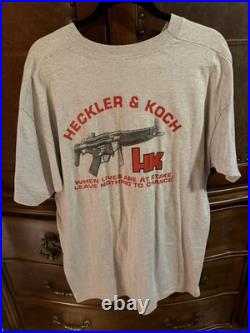 VTG Heckler & Koch Lives Are At Stake Leave Nothing To Chance Gun NRA T-Shirt XL
