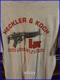 VTG Heckler & Koch Lives Are At Stake Leave Nothing To Chance Gun NRA T-Shirt XL