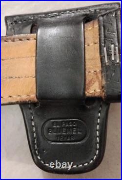VTG Leather El Paso Bluemel Black Ammo Belt 44 Long with H-K-S 103 MED Ships Free