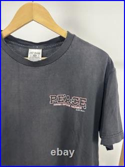 VTG Peace Through Superior Firepower Gun AR-15 MP5 Faded Thrashed Worn T-Shirt L