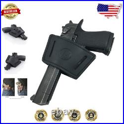 Versatile OWB/IWB Leather Gun Holster Fits Glock, Sig, Walther & Accessories Versatile OWB/IWB Leather Gun Holster Fits Glock, Sig, Walther & Accessories