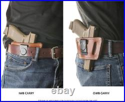 Versatile OWB/IWB Leather Gun Holster Fits Glock, Sig, Walther & Accessories Versatile OWB/IWB Leather Gun Holster Fits Glock, Sig, Walther & Accessories