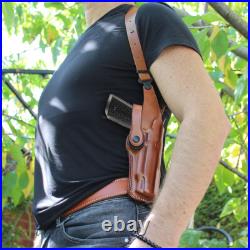 Vertical Leather Shoulder Holster Fits H&K VP9 Match 9mm 5.51 Barrel #1663#