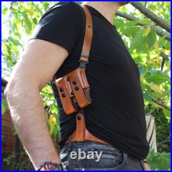 Vertical Leather Shoulder Holster Fits H&K VP9 Match 9mm 5.51 Barrel #1663#