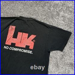 Vintage 90s HK Heckler & Koch MP5 No Compromise T-Shirt Men's XL Black