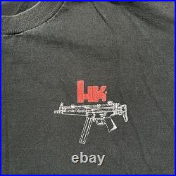 Vintage 90s HK Heckler & Koch MP5 No Compromise T-Shirt Men's XL Black
