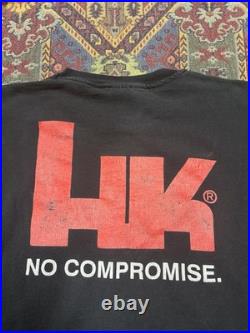 Vintage 90s HK Heckler & Koch T-Shirt Mens 2XL Black MP5 Gun No Compromise
