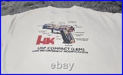 Vintage 90s Men's 2XL HK Heckler & Koch USP Compact Law Enforcement Modification