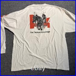 Vintage Anvil HK Heckler Koch Tactical Advantage Long Sleeve T-Shirt White 2XL