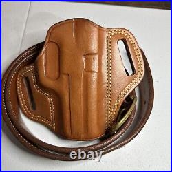 Vintage Galco Combat Master CM268 Leather Holster With SB2 40 Belt For H&K 9/40