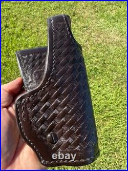 Vintage H738 Don Hume Brown Basket Leather Lined Duty Holster For Heckler HK P7 Vintage H738 Don Hume Brown Basket Leather Lined Duty Holster For Heckler HK P7