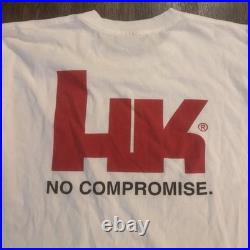 Vintage HK Long Sleeve Shirt White Heckler Koch Ups Gun Shirt Size Large USA