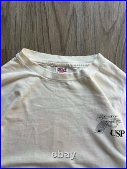 Vintage Heckler Koch USP Shirt Mens 2XL White HK No Compromise Long Sleeve 90s