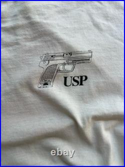Vintage Heckler Koch USP Shirt Mens 2XL White HK No Compromise Long Sleeve 90s