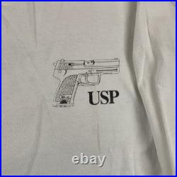 Vintage Heckler Koch USP Shirt Mens XL White HK No Compromise Long Sleeve 90s