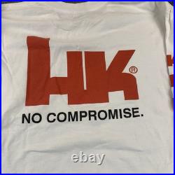 Vintage Heckler Koch USP Shirt Mens XL White HK No Compromise Long Sleeve 90s