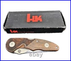Vintage New HK Heckler & Koch X-15-TN 334 Knife In Box Solingen Germany Rosewood