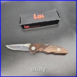 Vintage New HK Heckler & Koch X-15-TN 334 Knife In Box Solingen Germany Rosewood