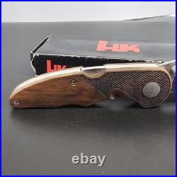 Vintage New HK Heckler & Koch X-15-TN 334 Knife In Box Solingen Germany Rosewood