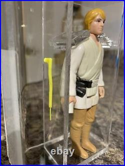 Vintage Star Wars, 1977 Ukg 75% Luke Skywalker Farmboy, Orange Hair, H. K, C. O. A