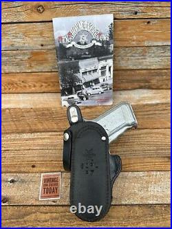 Vintage Tex Shoemaker Black Leather Paddle Holster for Heckler Koch H&K P7 PSP