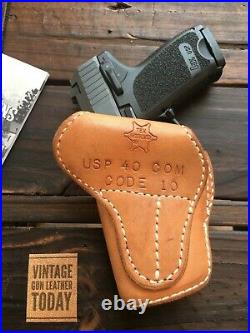 Vintage Tex Shoemaker Code 10 Competition Lined Cross Draw Holster H&K USP 40