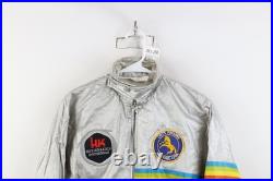 Vtg 70s Mens Small Heckler & Koch International Colts Firearms Jacket Silver USA