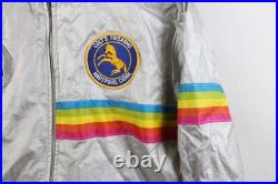 Vtg 70s Mens Small Heckler & Koch International Colts Firearms Jacket Silver USA