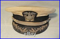 WWII US Navy Officer Hat Capt H K Stubbs Beautiful left facing bullion eagle